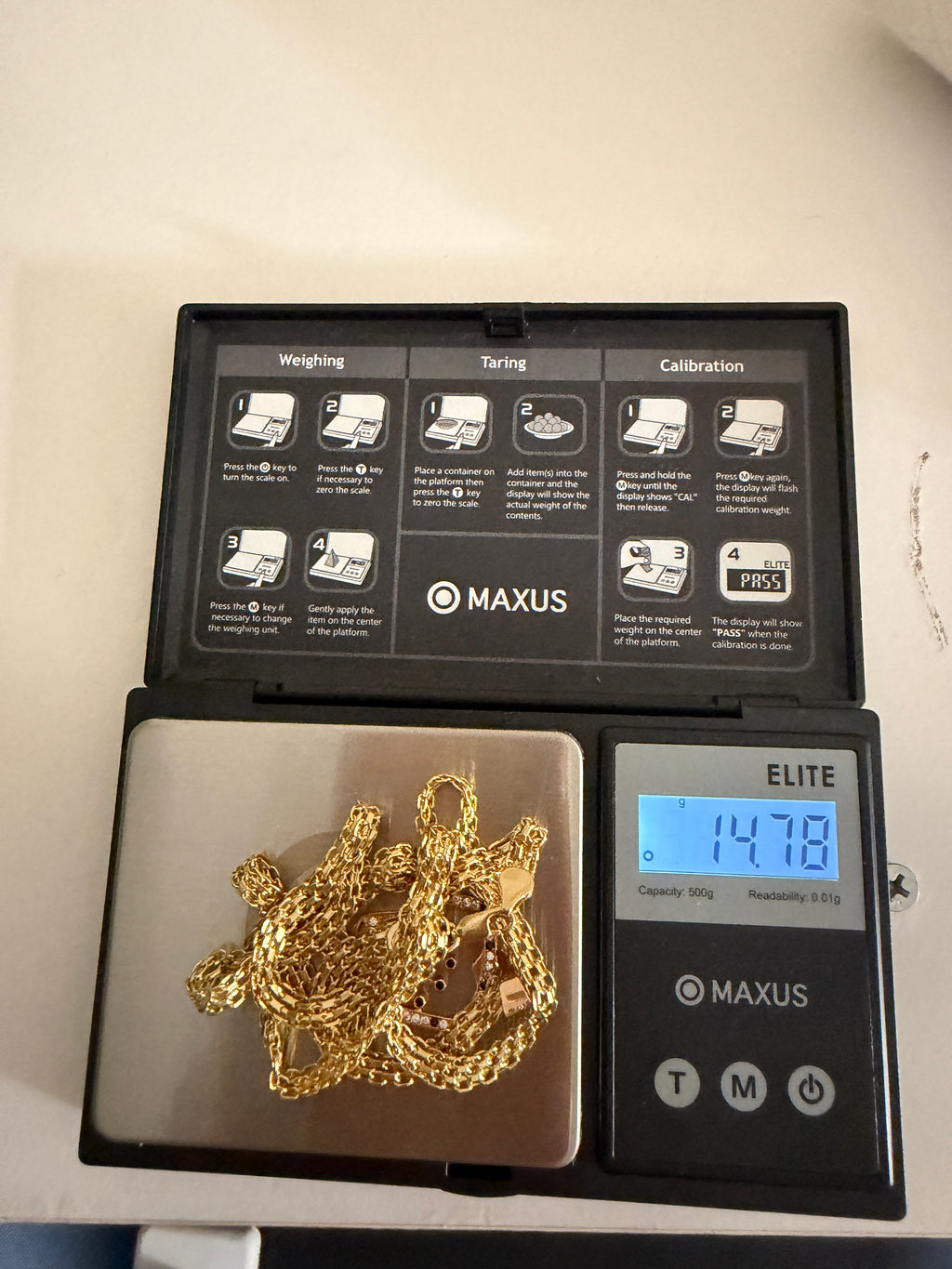 Cadena tejido chino especial + dije en oro rosado 18K 🇮🇹 – 70cm