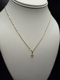 Cadena Delicada con Cruz Brillante Oro 18K